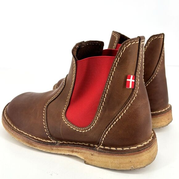 Duckfeet ROSKILDE Chelsea Boots Cocoa/Red EU SIZE 41 (US 8.5) NIB main image 4